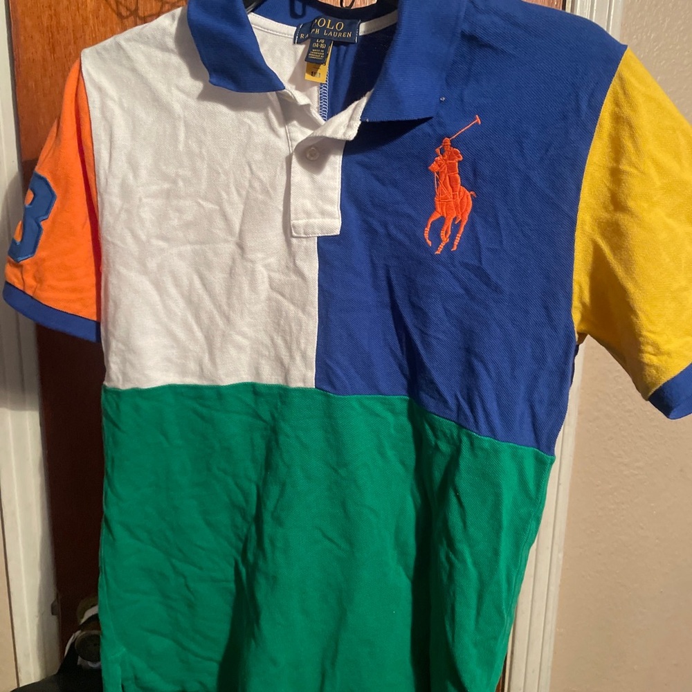 Polo by Ralph Lauren Blue and White Shirt